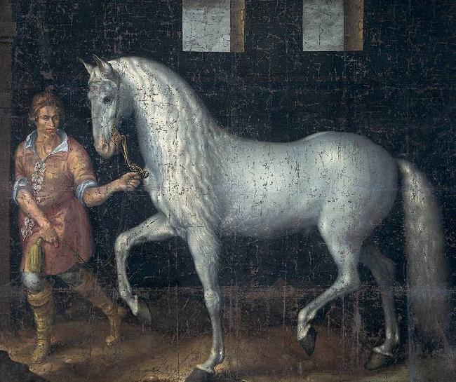 Jacob de Gheyn II Spanish Warhorse captured at the Battle of Nieuwpoort. oil painting image
